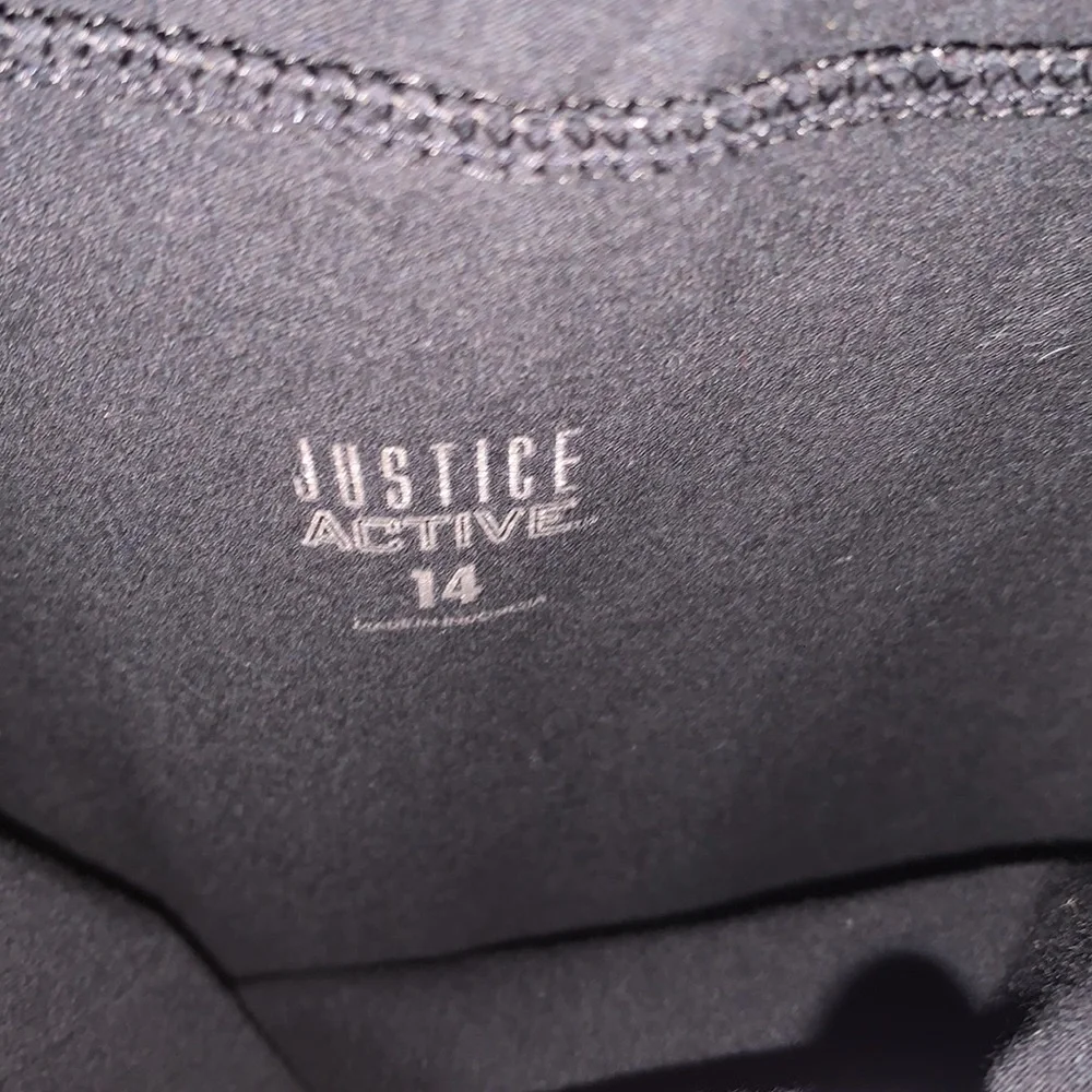 Justice Active Girls Black Sleeveless Leotard – Size 14